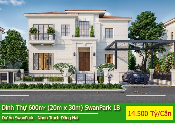 Dinh Thự SwanPark Nhơn Trạch - Giá Bán 14.5 Tỷ/Căn Đã Có VAT - Trước nhà là khu công viên, hồ bơi